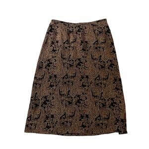 Vtg Y2K 2000s Dark Paisley Maxi Skirt Plus Size 16 Fairy Grunge Whimsygoth